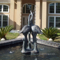 Art metal bird fountain bronze crane water fountains sculpture